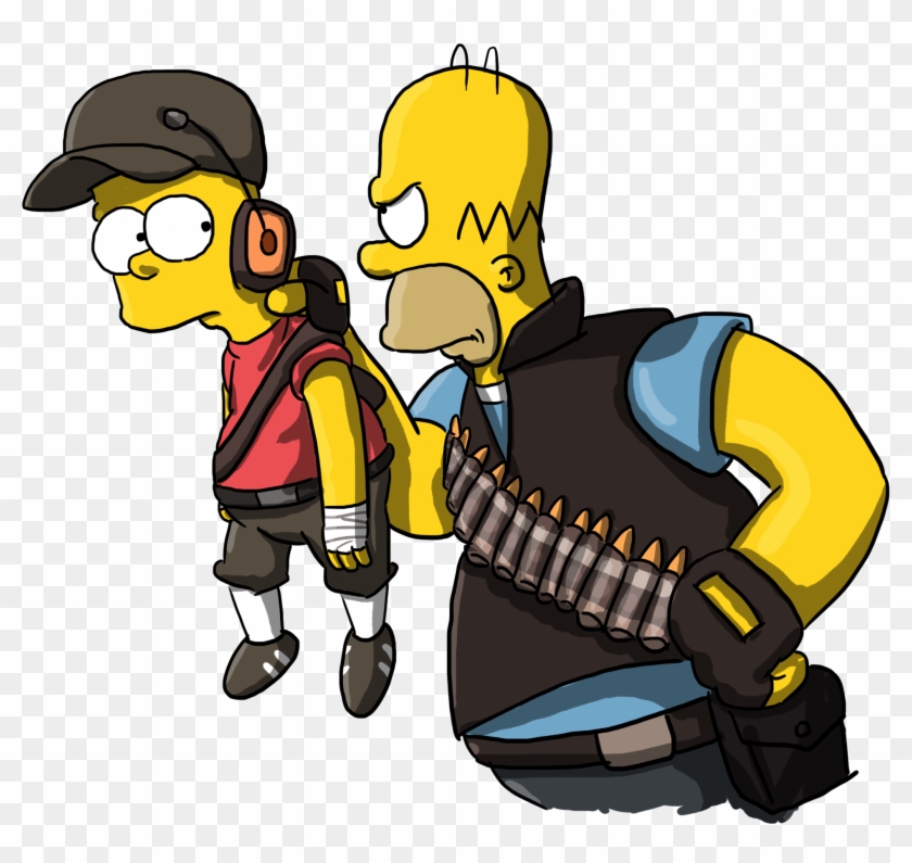 Team Fortress 2 Bart Simpson Maggie Simpson Homer Simpson - Simpsons Why You Little Meme #650331