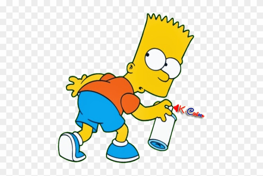 Gambar Vektor Kartun Bart Simpson Sedang Bawa Pilok - Bart Simpson #650413