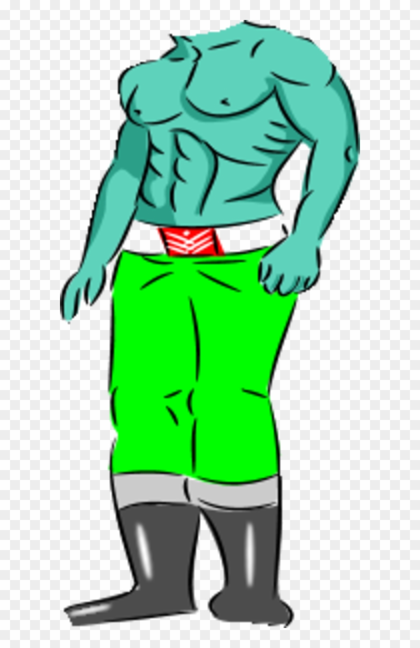 Body Builder Wearing Pants - Cartoon Body Without Head - Free Transparent  PNG Clipart Images Download
