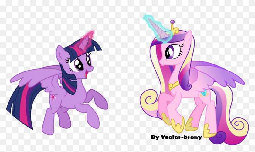 Vector-brony, Female, Flying, Magic, Mare, Pony, Princess - Mlp Princess Cadence And Princess Twilight #650775
