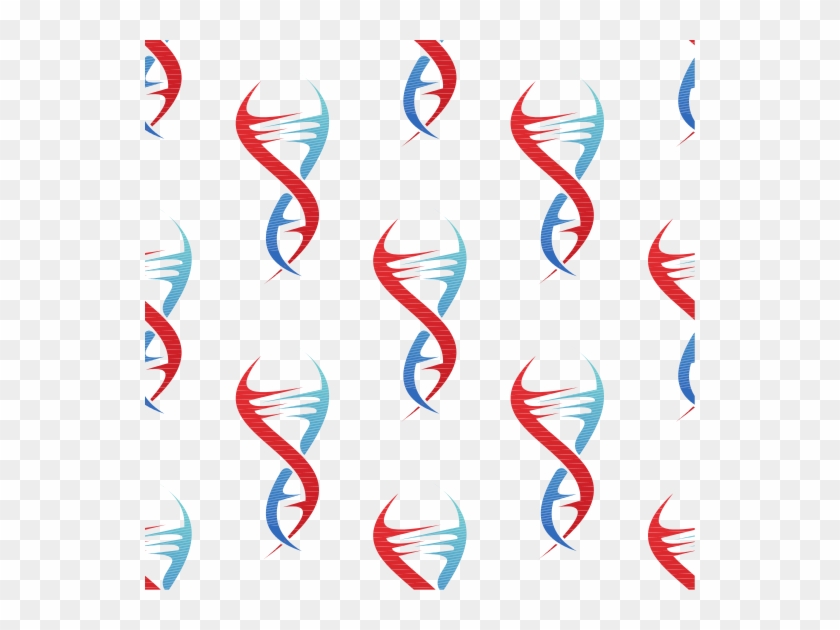 Stylized Dna Spiral Helix Seamless Pattern - Patron Genetica #650807