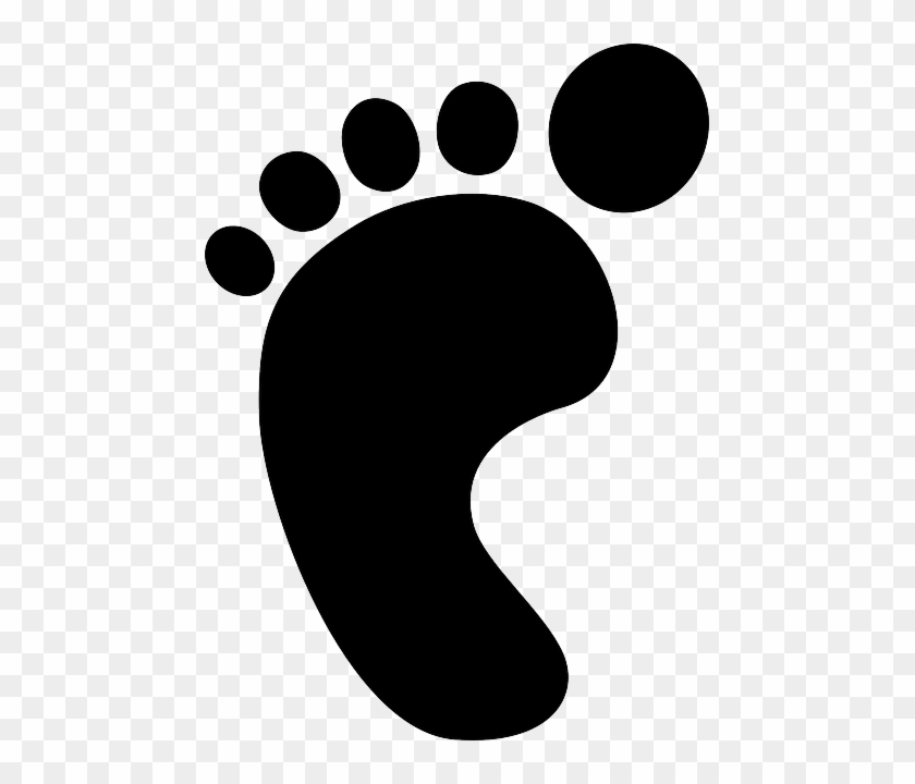 The Big Toe Is The Thing In The Top Right Which Looks - Baby Footprint Clipart Black And White #650885