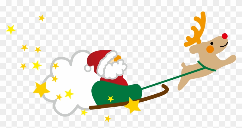 そりに乗ったサンタクロースのイラスト 聖誕 老公公 騎 麋鹿 Free Transparent Png Clipart Images Download