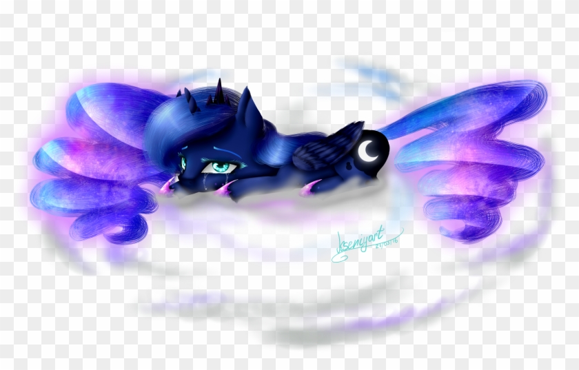 Kseniyart, Cloud, Crying, Princess Luna, Prone, Safe, - Chibi Mlp Art #651047