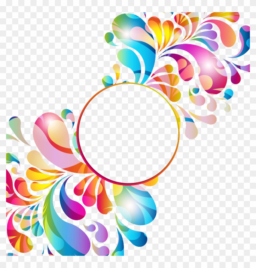 Colorful Water Droplets Decorative Material - Circle #651469
