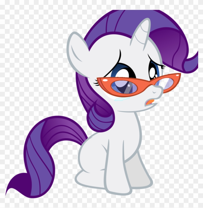 Filly Rarity With Cute Glasses Vector By Ponyglam - Rarity Filly Sad #651477