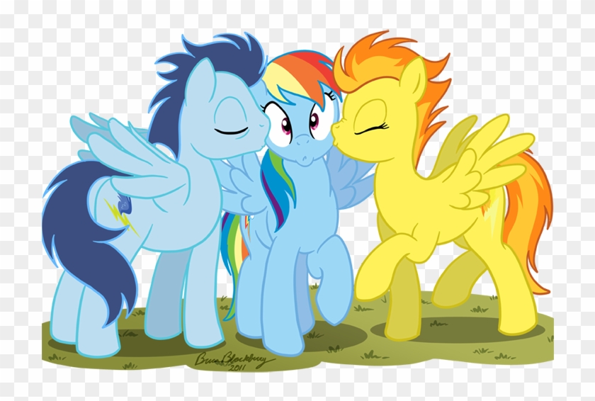 My Little Pony Rainbow Dash And 2 Kisses By P0kep0lly - Spitfire Kiss Rainbow Dash #651513