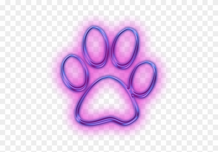 Kiriban Award- Neon Cat By Midnightshadow88 On Deviantart - Pink Paw Print Transparent #651559