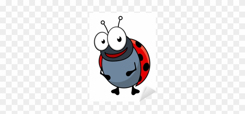 Cute Little Red Ladybug Cartoon Character Sticker • - Cartoon Beetle Png #652383