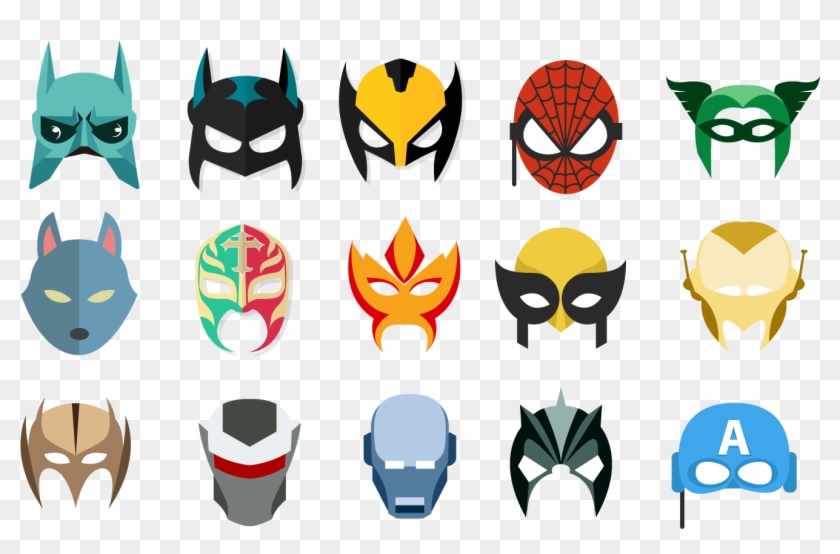 Batman Spider-man Iron Man Mask - Iron Man Mask Vector #652474