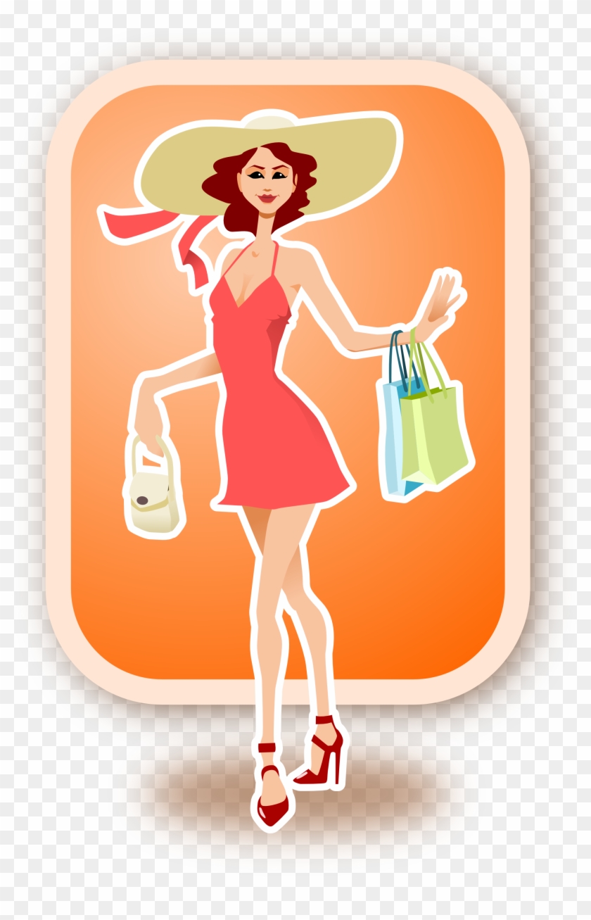 Woman Ladies Clothing Clip Art Free Vector In Open - ผู้หญิง ช้ อป ปิ้ง การ์ตูน #652565