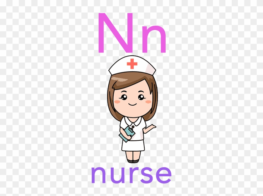 Baby Abc Flashcard - Nurse Cartoon #652688