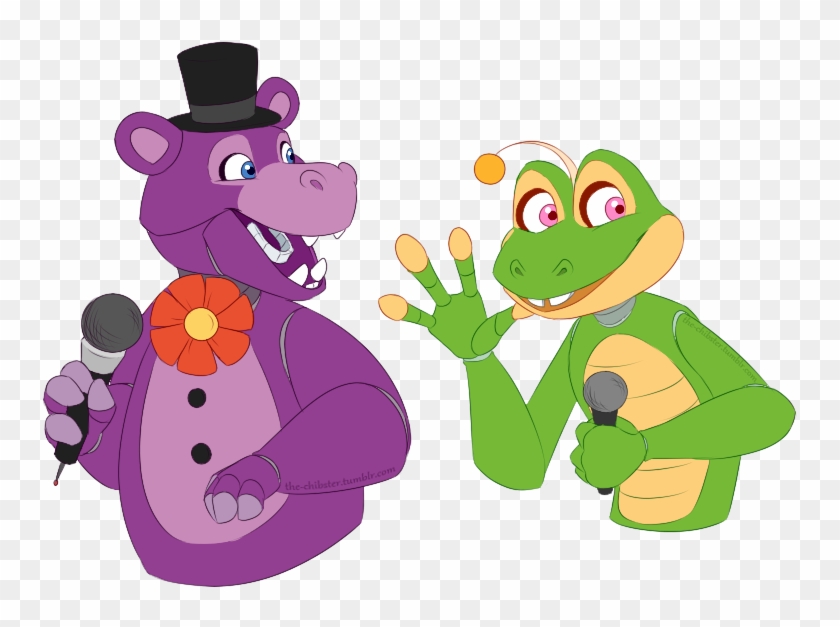 Hippo And Happy Frog From The New Fnaf Game Because - Happy Frog Fnaf 6 #652775