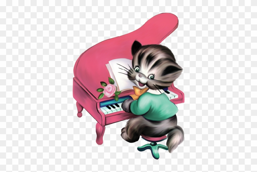 Musical Cartoon Animal Playing Piano - Cat Playing The Piano Cartoon #652846