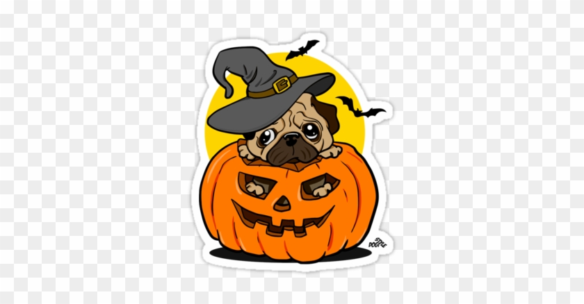 Halloween Pug Stickers > - Halloween Pug Dog T-shirt #652867