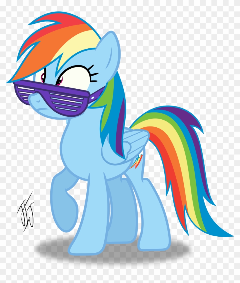 Rainbowdash In Retro Glasses By Mlp-scribbles - Mlp Rainbow Dash Rainbow Factory #652913