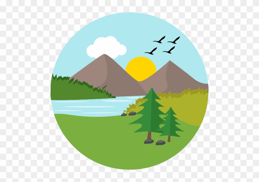 Flat, Multicolor, Monuments Icon - Green Mountain Icon Png #652924