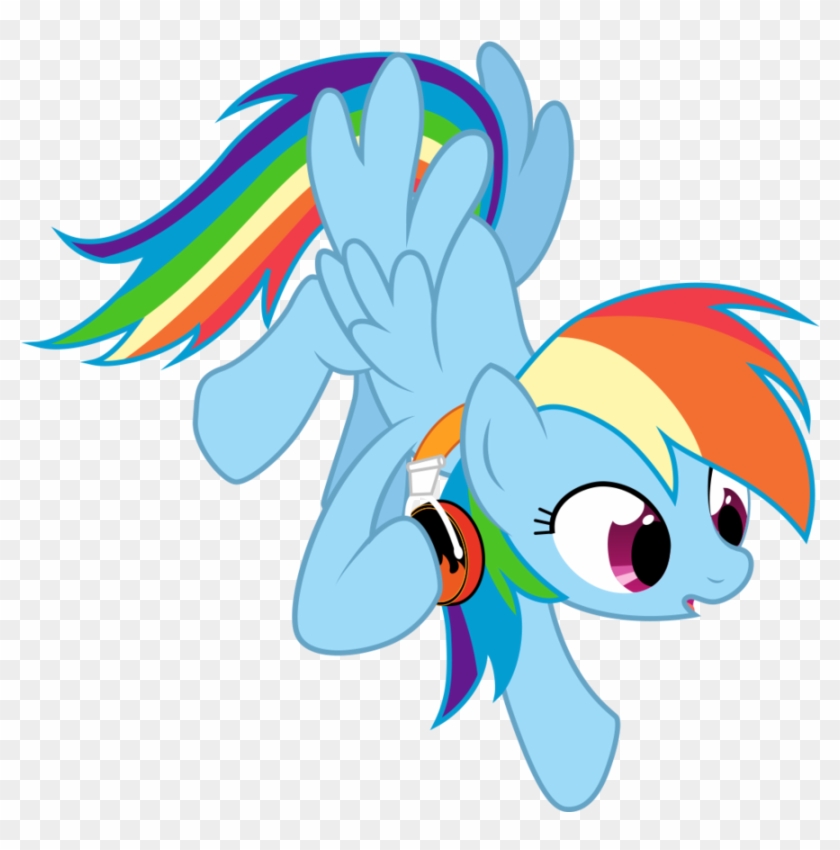 Rainbow Dash's Flaming Headphones By Cubonator - Mlp Rainbow Dash With Headphones #652935