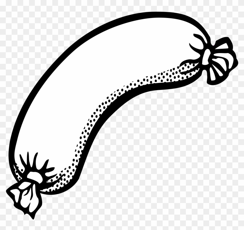 White Sausage Clipart - Sausage Clipart Black And White #652956