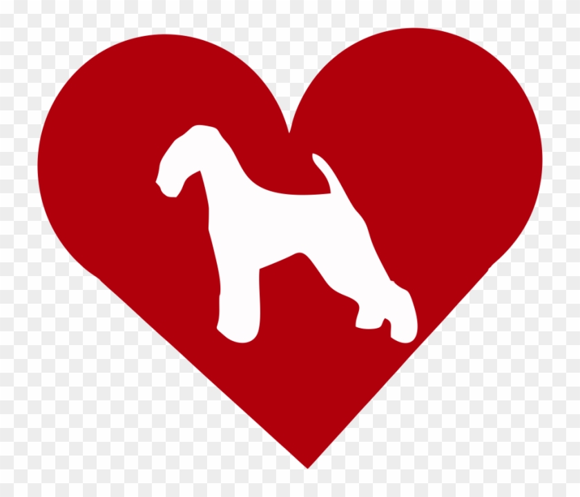 Airedale Terrier In Heart Outdoor Vinyl Silhouette - Companion Dog #653052