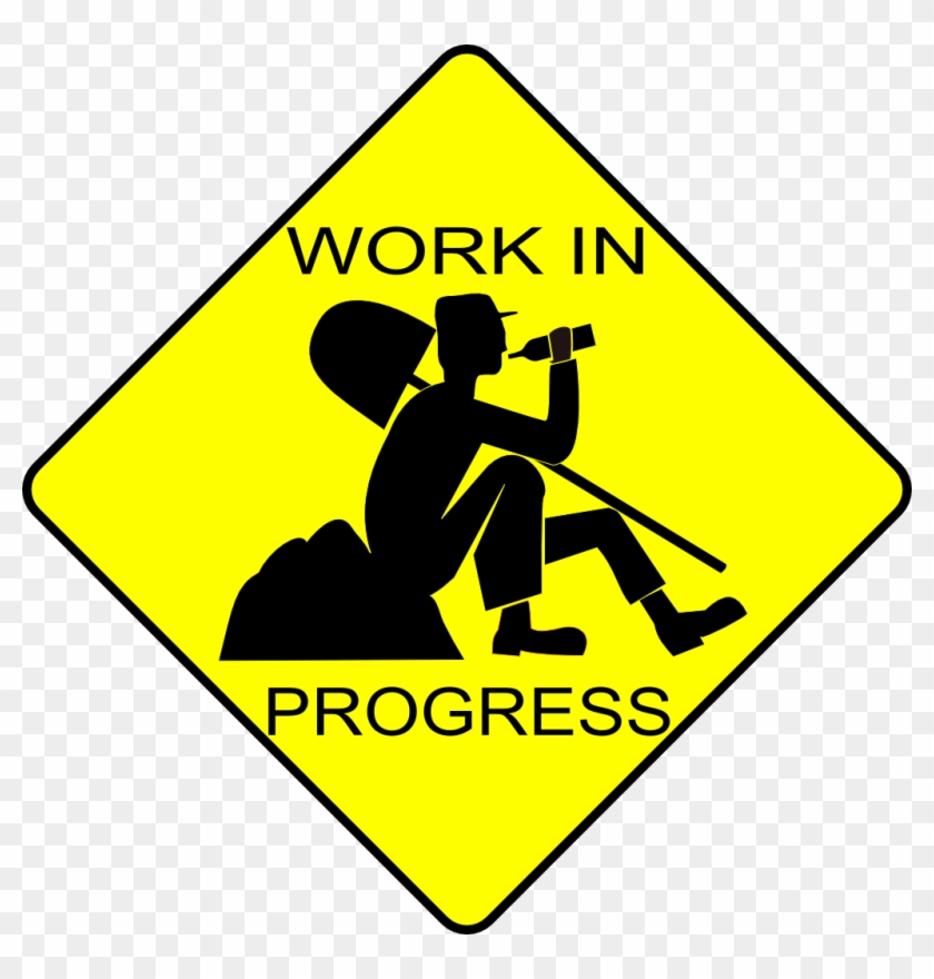 Vector Drawing Of A Man At Work Sign - Men At Work Sign #653536