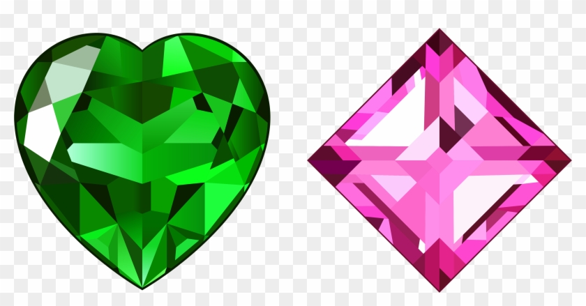 Transparent Green And Pink Diamonds Png Clipart - Green And Pink Diamond #653595