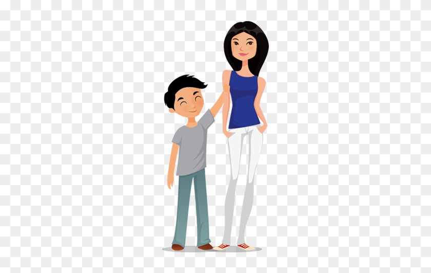 Illustration Of Younger Brother And Older Sister - Cartoon - Free  Transparent PNG Clipart Images Download
