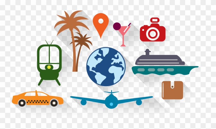 Travel Symbols Vector Illustrations Free Png Graphic - Tourism #653840