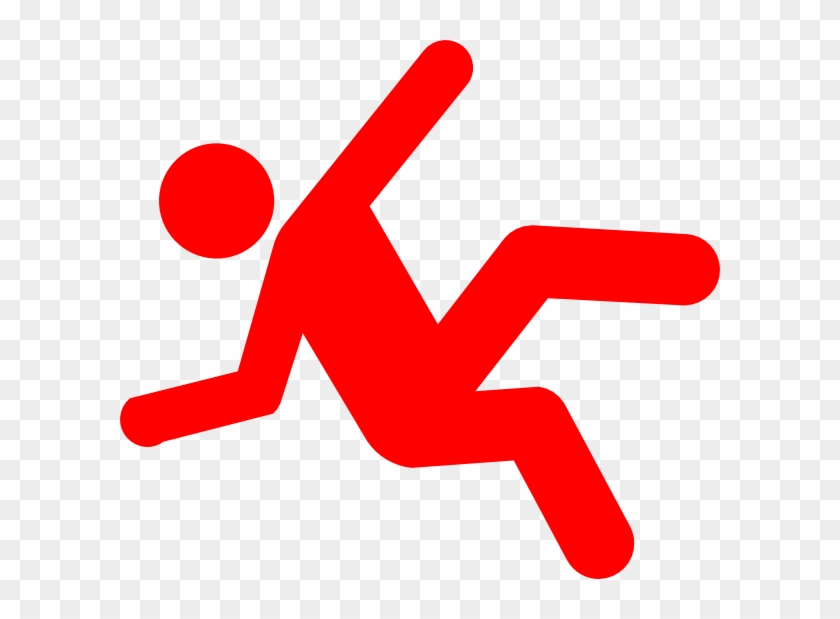 Slip Man Red Clip Art - Stick Figure Falling Down #653931