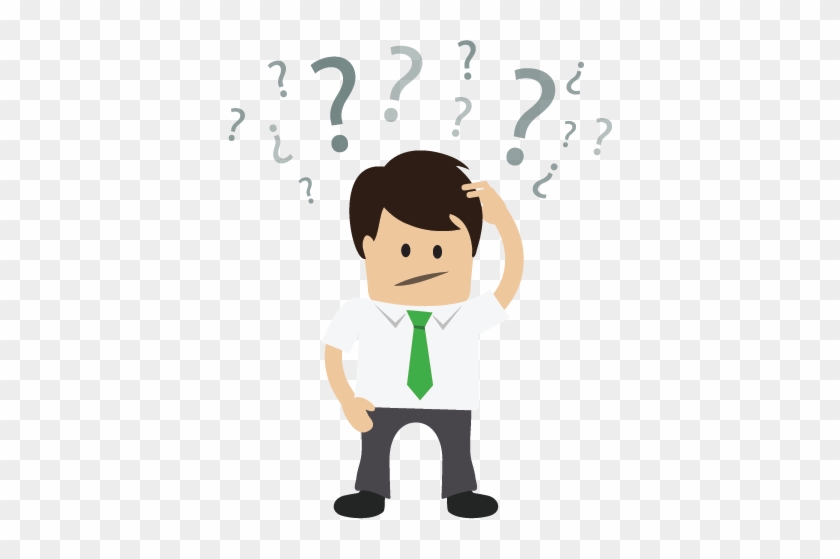 Confused Business Man With Question Marks Over Head - Cartoon #653948