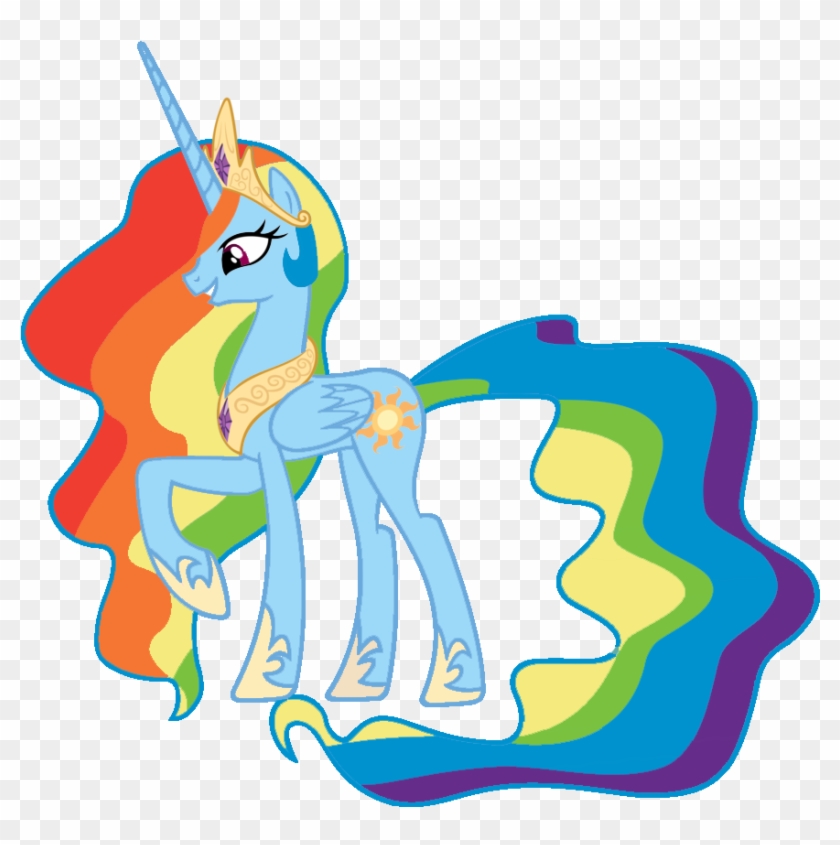 Blah23z, Pony, Princess Celestia, Race Swap, Rainbowcorn, - Rainbow Dash As Princess Celestia #654090