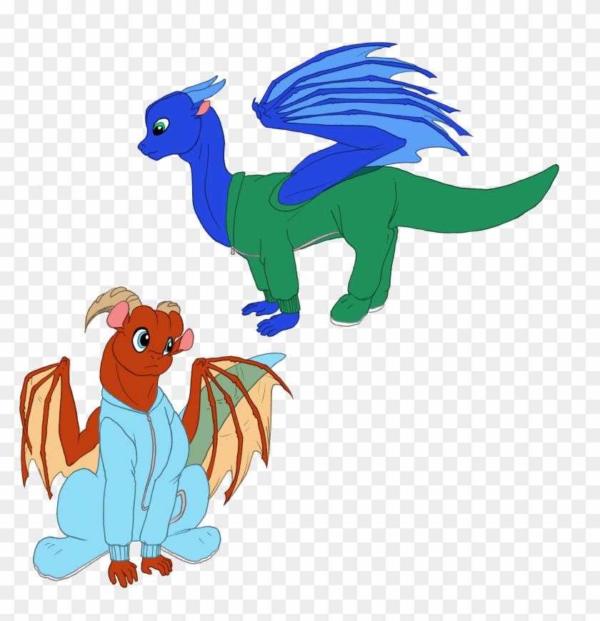 Two Dragons In Pajamas By Avionscreator Two Dragons - Cartoon #654170