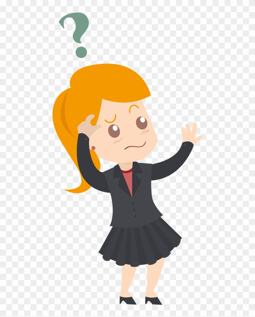 Clip Art - Confused Business Woman Cartoon - Free Transparent PNG Clipart  Images Download