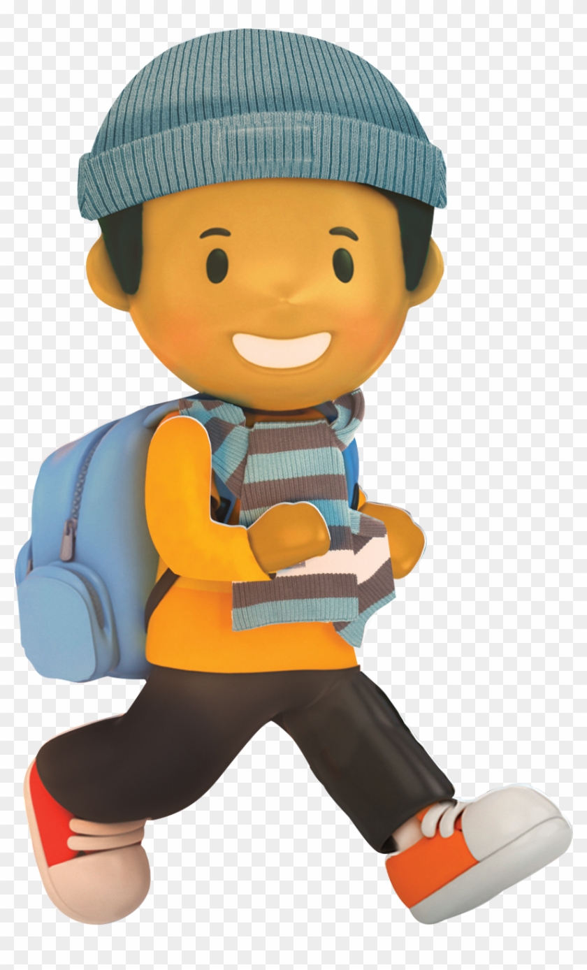 Winter Walk To School Character Boy 2 - Portable Network Graphics #654712