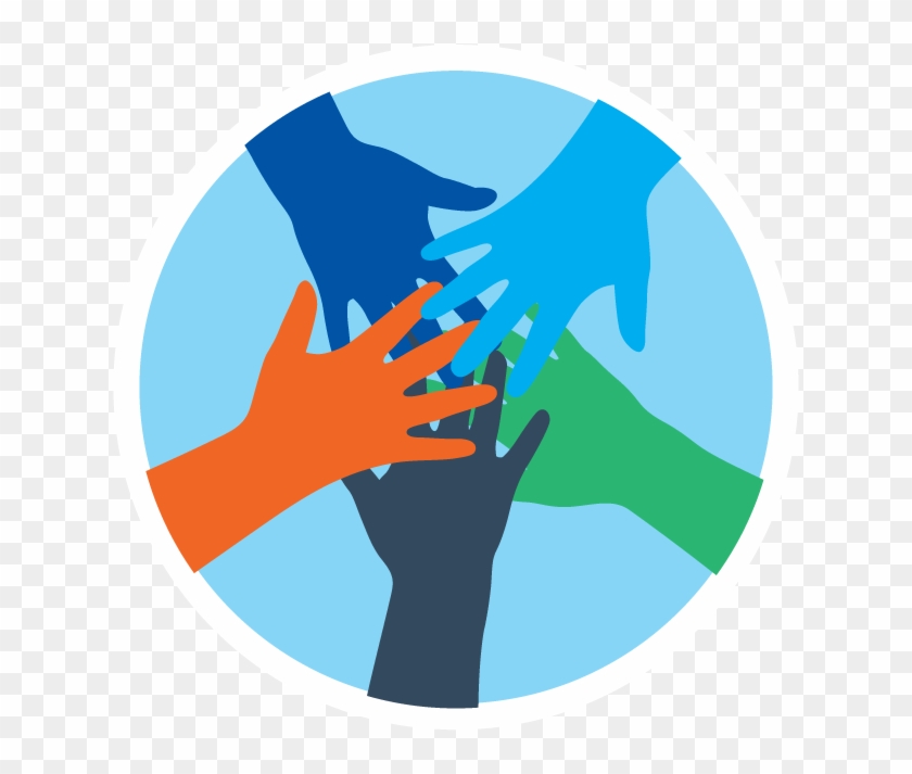 Circular Icon Depicting Several Hands Held Together - Make A Difference Icon #655204