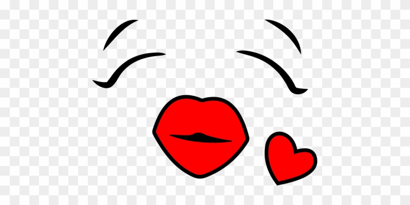 Female Heart Love Kiss Smiley Face Emoji E - Heart Smiley Face Clipart #655207
