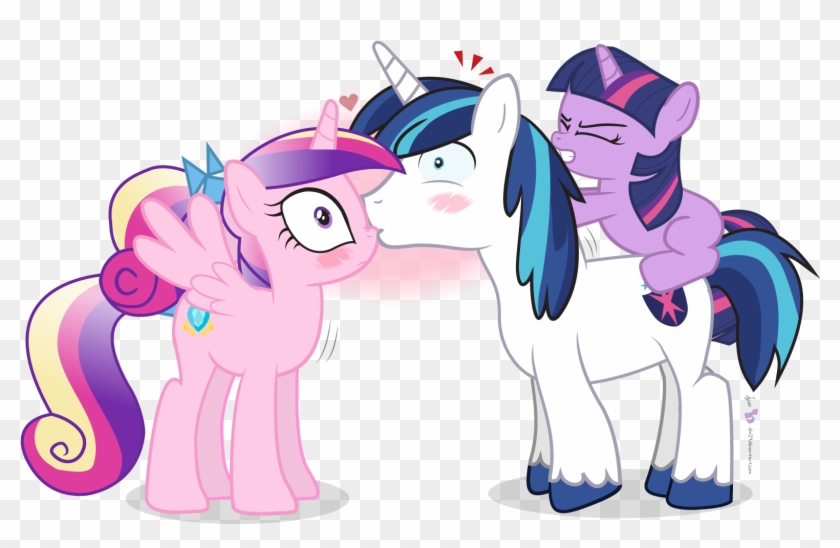 卜b Twilight Sparkle Shining Armor Rainbow Dash Princess - Mlp Shining Armor And Cadence Kissing #655515