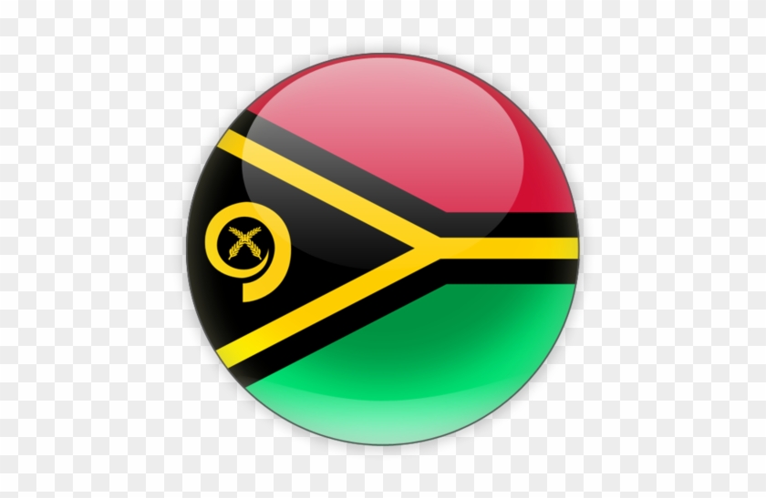 Illustration Of Flag Of Vanuatu - Vanuatu Flag Round #655518