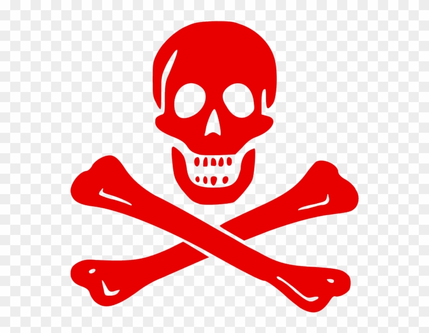 Warning-sign - Red Jolly Roger #655697