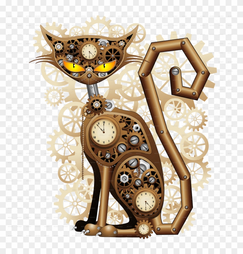 B Steampunk Cat Jpg 900 - Steampunk Cat Png #655937