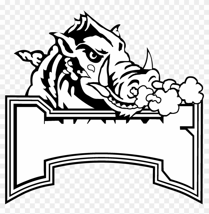 Arkansas Razorback Logo Black And White - Aweson-diy Aweson University Of Arkansas Razorbacks #656092