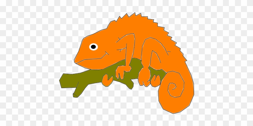 Orange Chameleon Clip Art #656519
