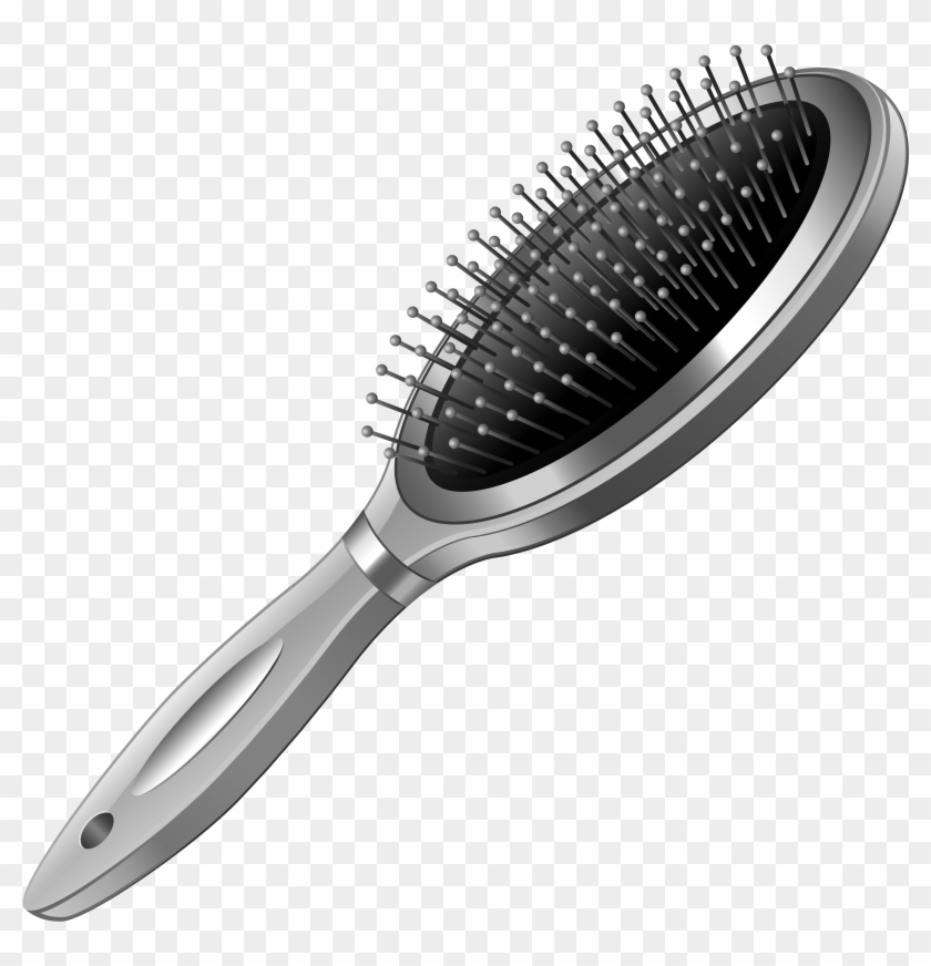 Silver Hairbrush Png Clipart Picture - Hairbrush Clipart #656603