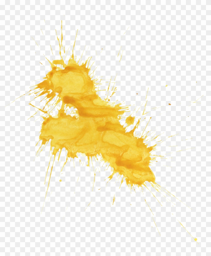 Yellow Watercolor Splatter - Yellow Watercolor Splash Png #656669