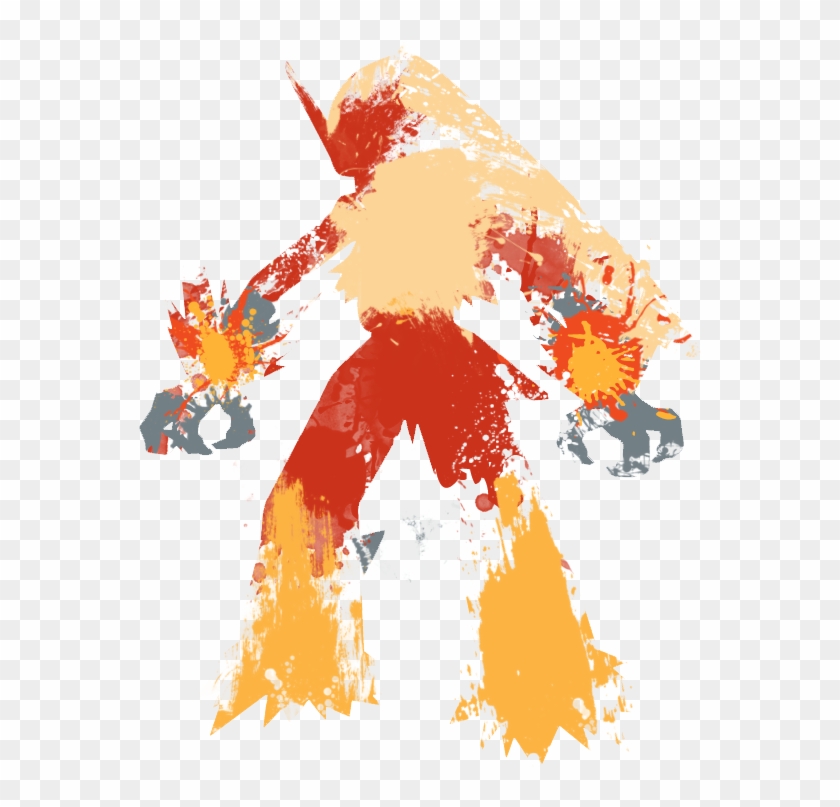 Blaziken Paint Splatter By Hollyshobbies - Splatter Paint Pokemon #656678