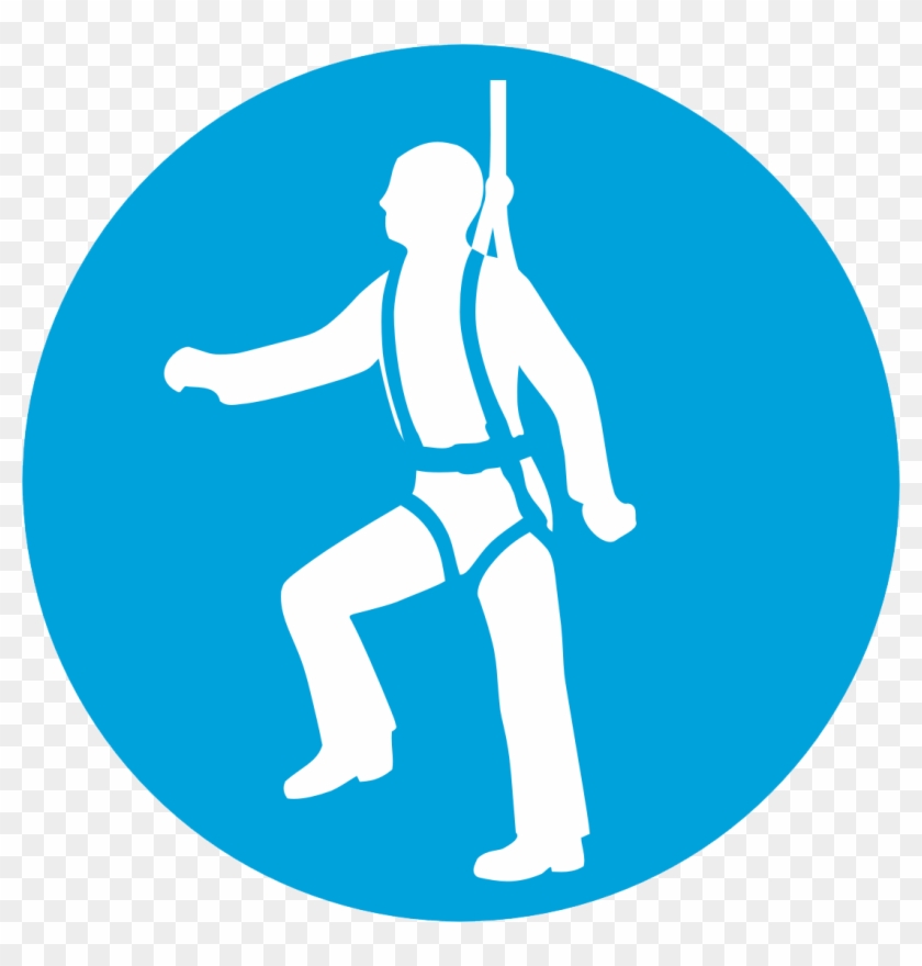 Working At Height Safety Harness Clipart - Use Safety Harness Sign #656690