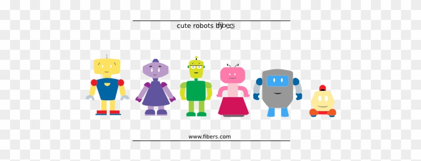 Cute Robots Vector Fibers 555px - 5 Robots Clip Art #657084