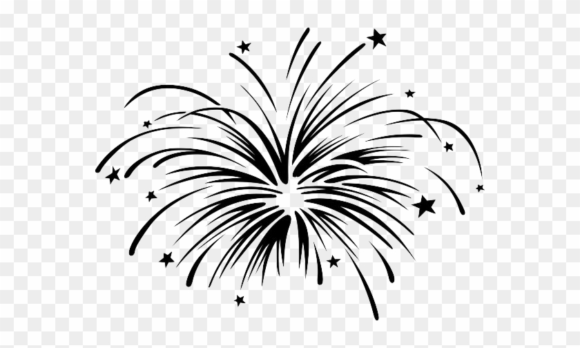 Fireworks Clipart Basic 13 - Firework Black And White #657129