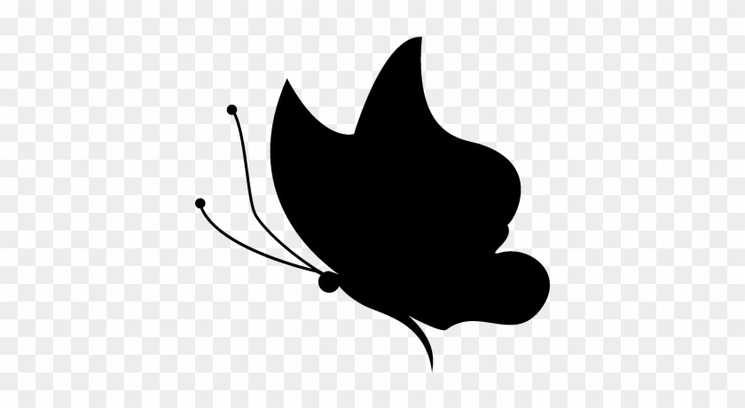 Butterfly Black Shape Facing Left Vector - Butterfly Shape Png #657308