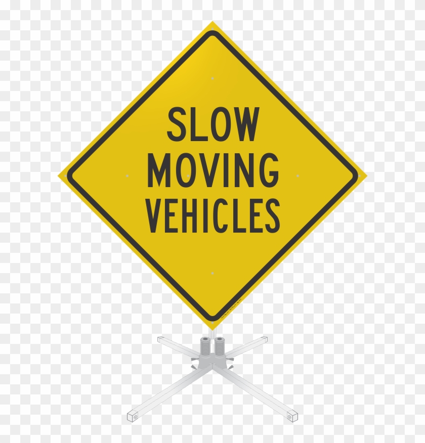 Slow Moving Vehicles Roll-up Sign - Trucks Entering And Leaving Highway Sign #657433